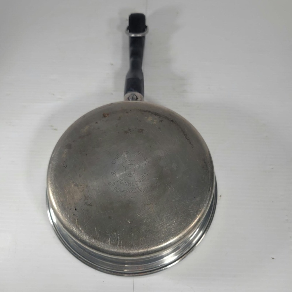 Townecraft Chef's Ware Skillet 7.5" T304 18-8 Stainless Steel Vintage NO LID - Picture 4 of 9